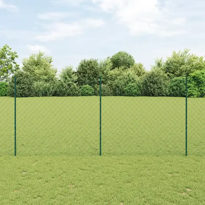 vidaXL Chain Link Fence with 22 U Posts Green 1.4×25 m Steel