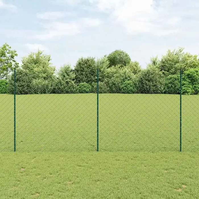 vidaXL Chain Link Fence with 22 U Posts Green 1.6×25 m Steel