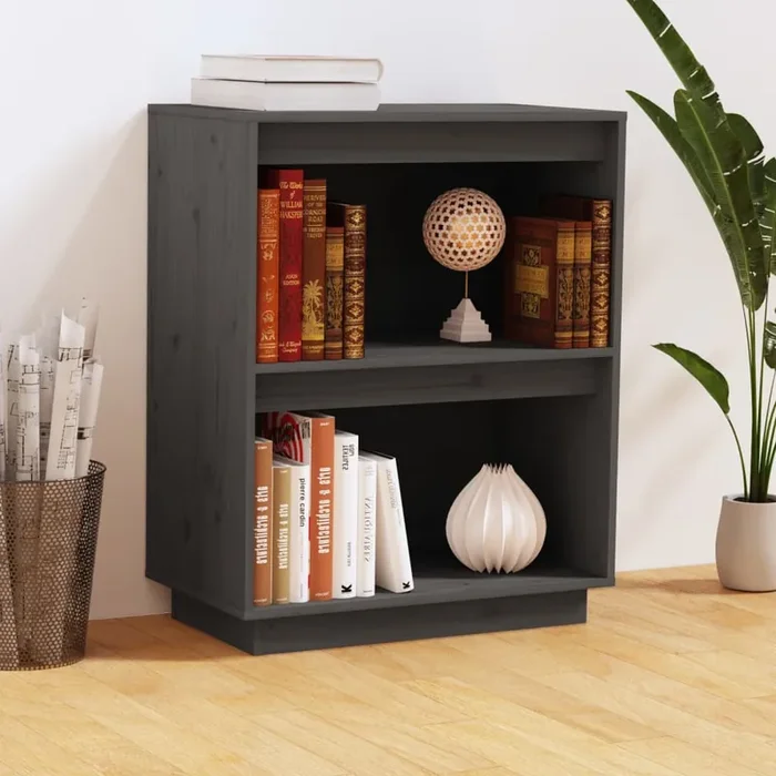 vidaXL Console Cabinet Grey 60x34x75 cm Solid Wood Pine