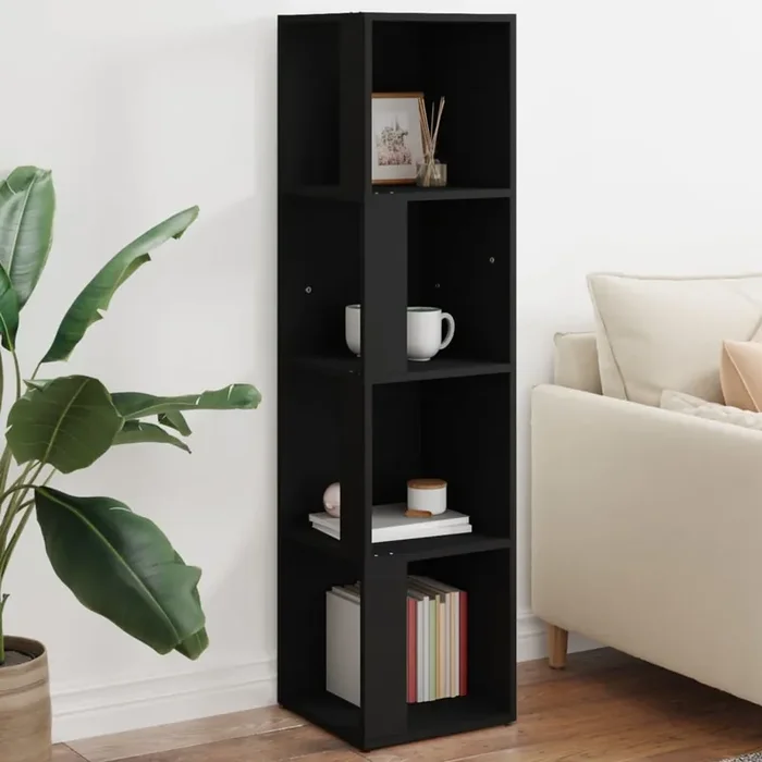 vidaXL Corner Cabinet Black 33x33x132 cm Engineered Wood