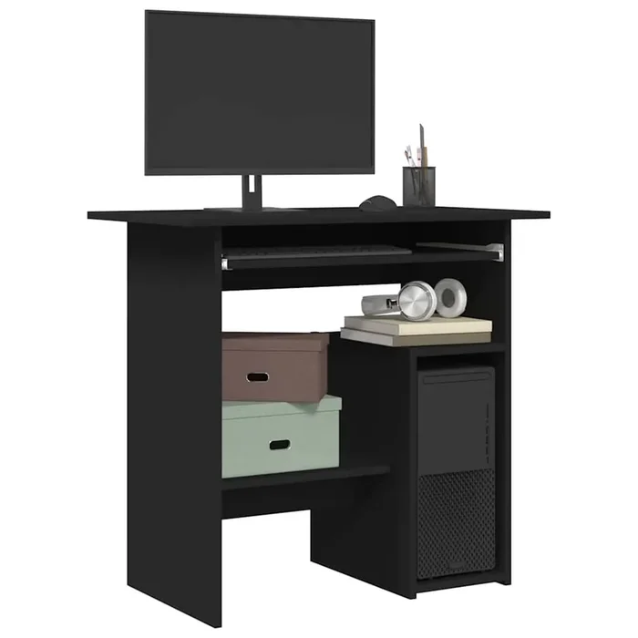 vidaXL Desk Black 80x45x74 cm Engineered Wood