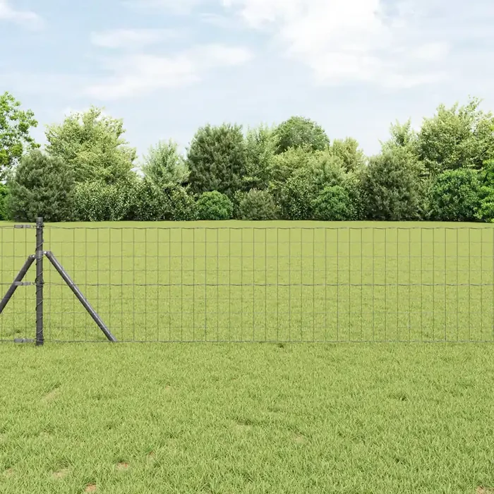 vidaXL Euro Fence Grey 0.6×10 m Steel