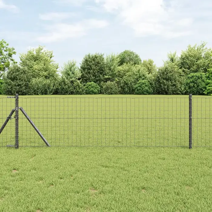 vidaXL Euro Fence Grey 0.6×25 m Steel