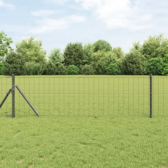 vidaXL Euro Fence Grey 0.6×50 m Steel