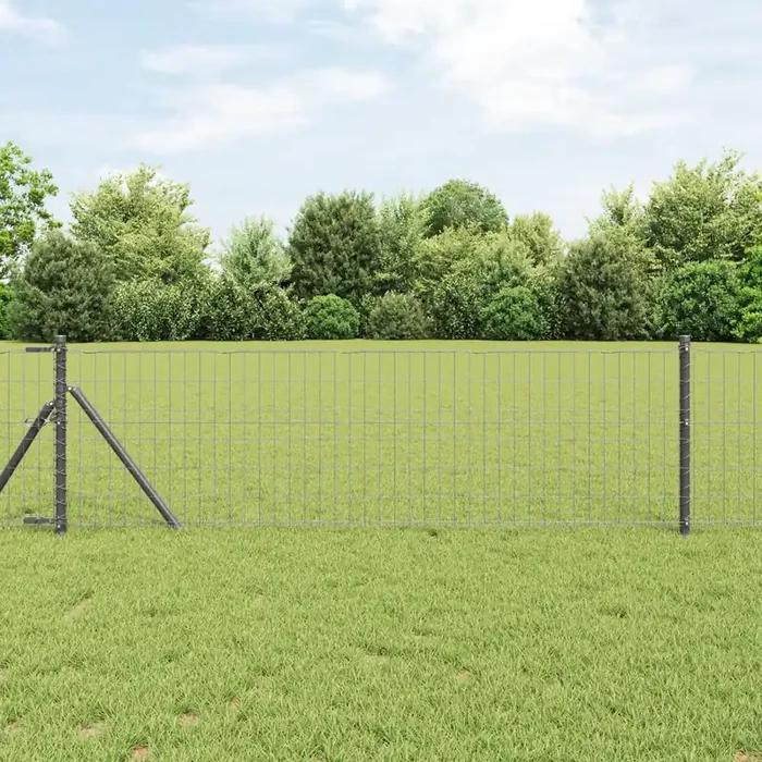 vidaXL Euro Fence Grey 0.8×25 m Steel