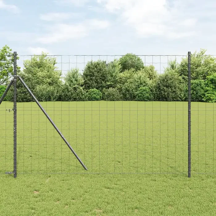 vidaXL Euro Fence Grey 1.6×10 m Steel