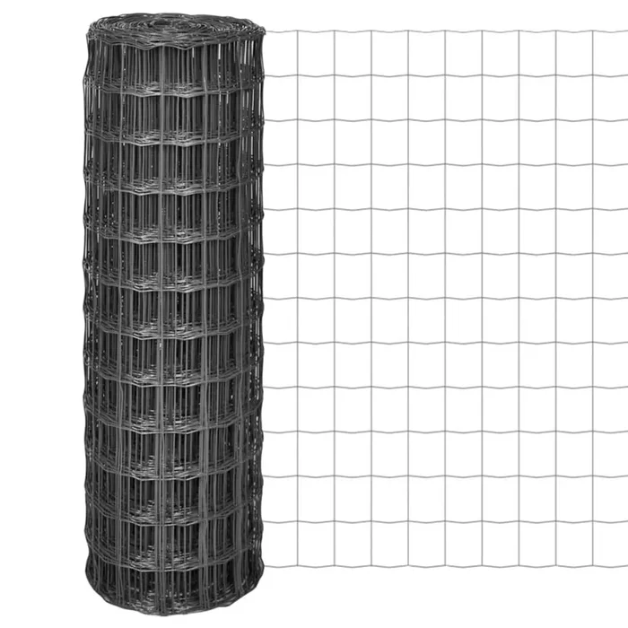 vidaXL Euro Fence Steel 25×1.2 m Grey