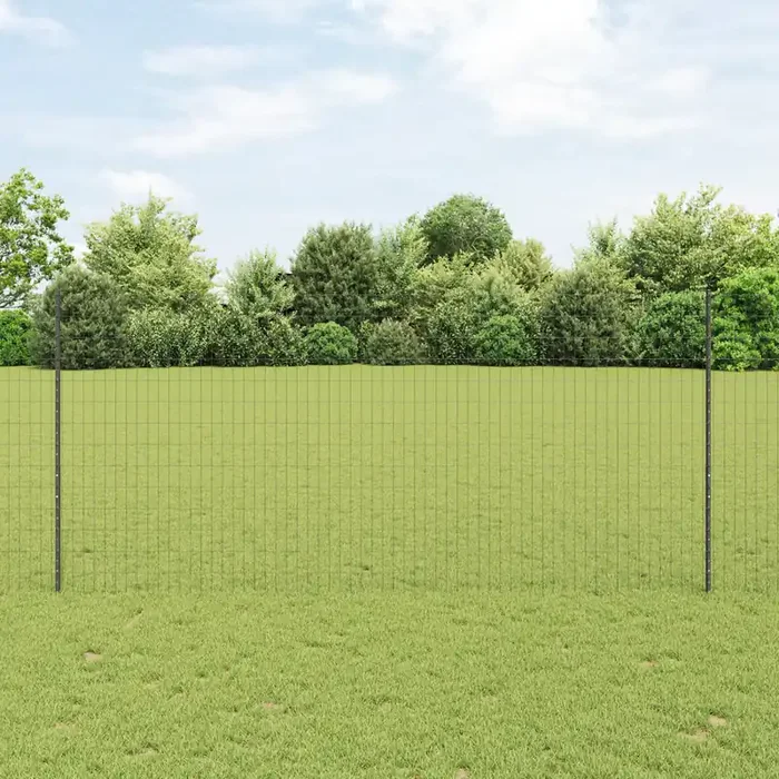 vidaXL Euro Fence with 10 U Posts Grey 1,4×10 m Steel
