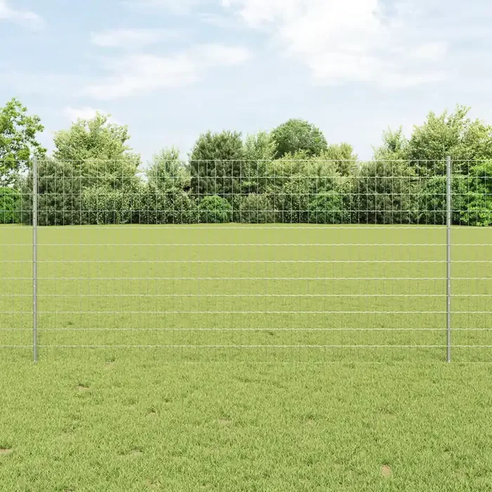 vidaXL Euro Fence with 10 U Posts Silver 1,2×10 m Steel