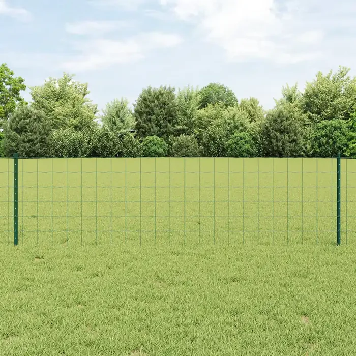 vidaXL Euro Fence with 11 U Posts Green 0,6×25 m Steel