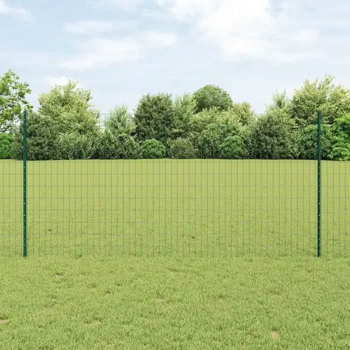 vidaXL Euro Fence with 11 U Posts Green 1,2×25 m Steel