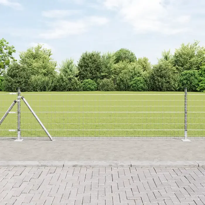 vidaXL Euro Fence with 13 Flanged Posts 0,6×25 m Galvanised Steel
