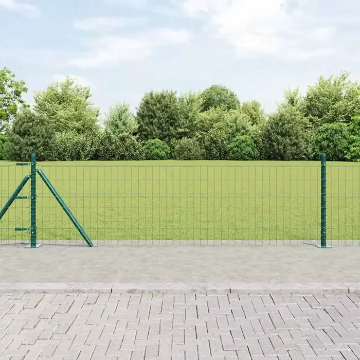 vidaXL Euro Fence with 13 Flanged Posts 0.6×25 m Galvanised Steel
