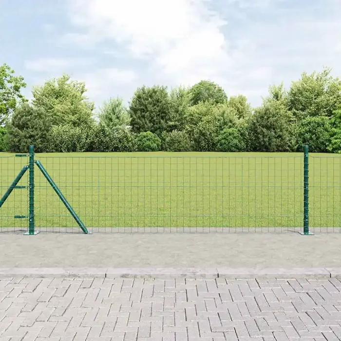 vidaXL Euro Fence with 13 Flanged Posts 0.6×50 m Galvanised Steel