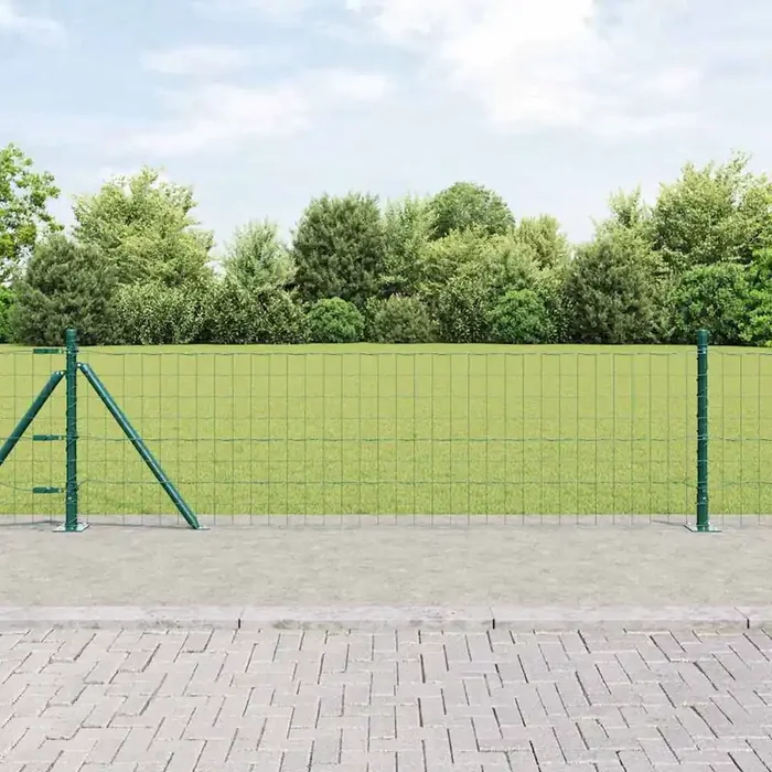 vidaXL Euro Fence with 13 Flanged Posts 0.6×50 m Galvanised Steel