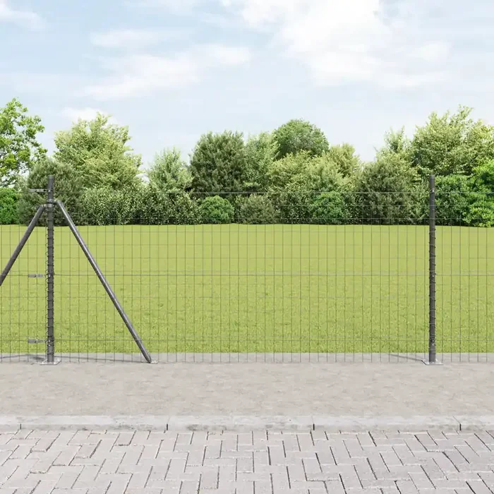 vidaXL Euro Fence with 13 Flanged Posts 0.8×25 m Galvanised Steel
