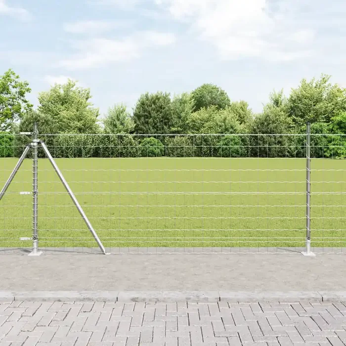 vidaXL Euro Fence with 13 Flanged Posts 0.8×25 m Galvanised Steel