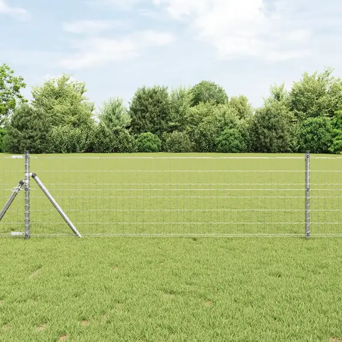 vidaXL Euro Fence with 13 Posts 0.4×50 m Galvanised Steel