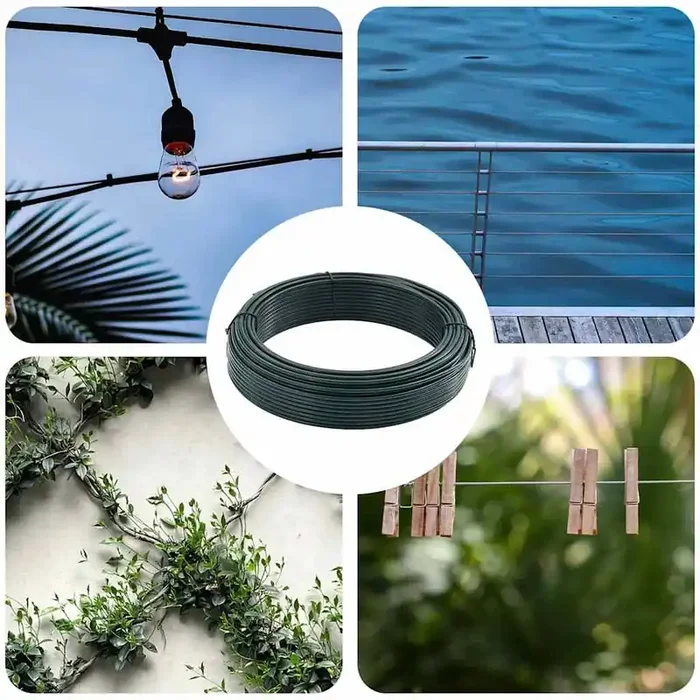 vidaXL Fence Binding Wire Green 80 m PVC-coated steel