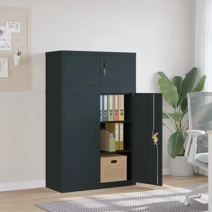 vidaXL File Cabinet Anthracite 90x40x145 cm Steel