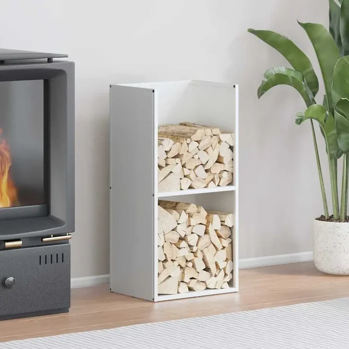 vidaXL Firewood Rack White 40x30x80 cm Cold-rolled steel