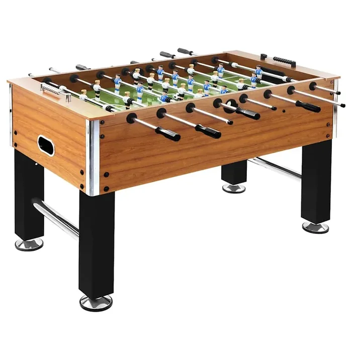 vidaXL Football Table Steel 60 kg 140×74.5×87.5 cm Light Brown and Black