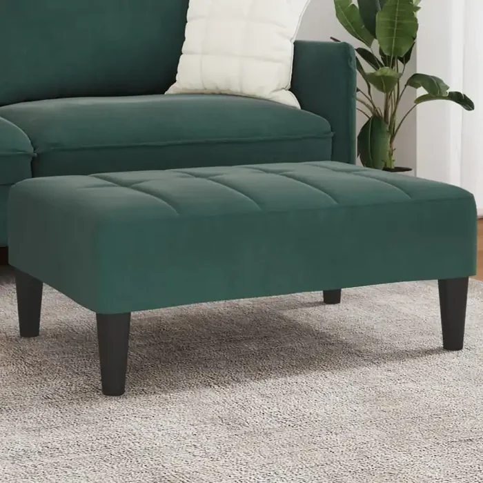 vidaXL Footstool Dark Green 77x55x31 cm Velvet