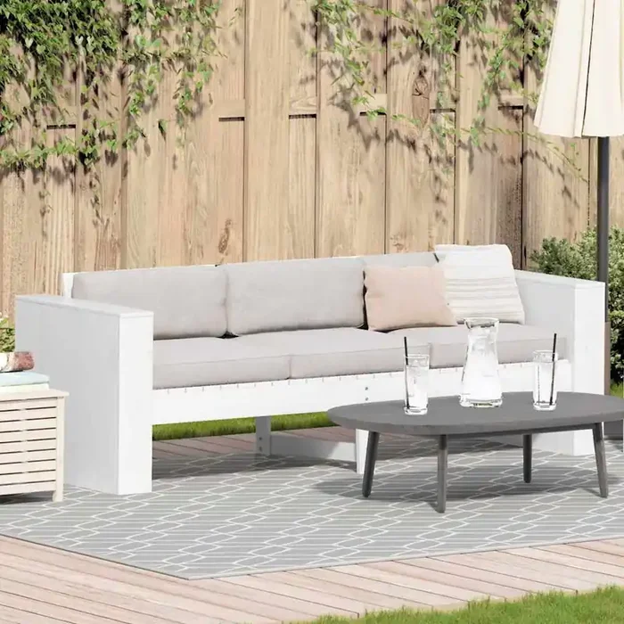 vidaXL Garden Bench White 185,5x60x62 cm Solid Wood Pine