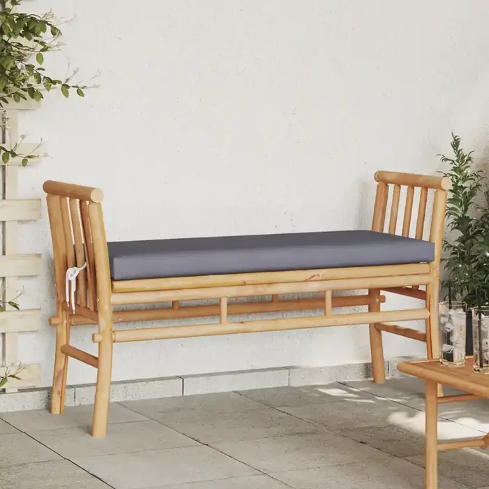 vidaXL Garden Bench with Cushion 110 cm Bamboo