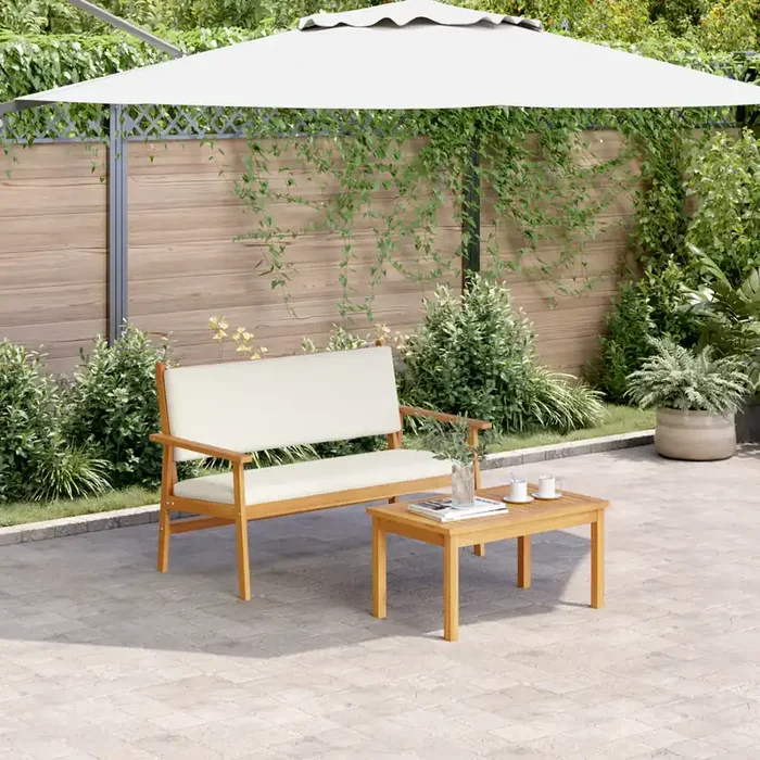 vidaXL Garden Bench with Cushions Solid Wood Acacia