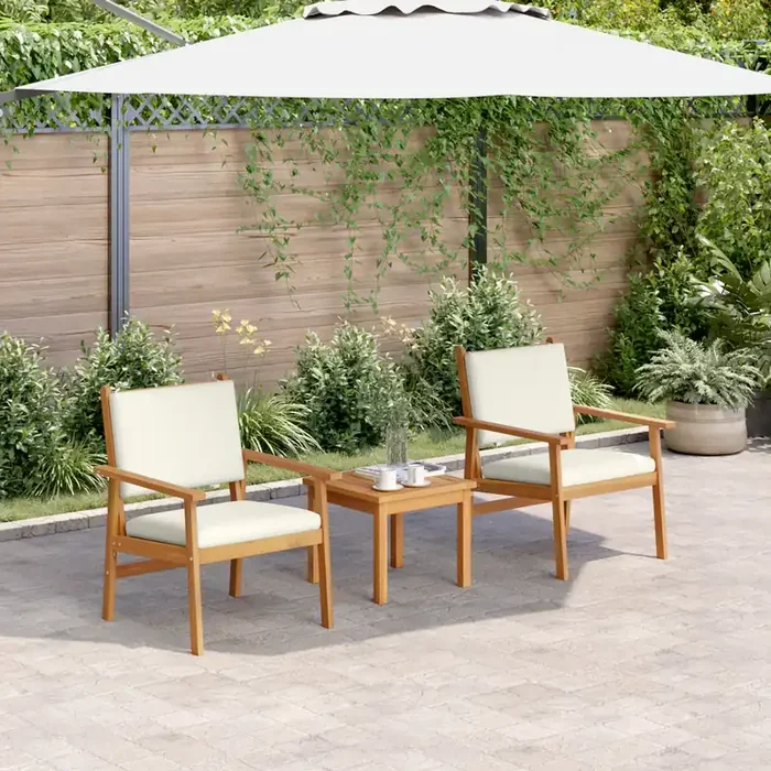 vidaXL Garden Chairs 2 pcs with Cushions Solid Wood Acacia