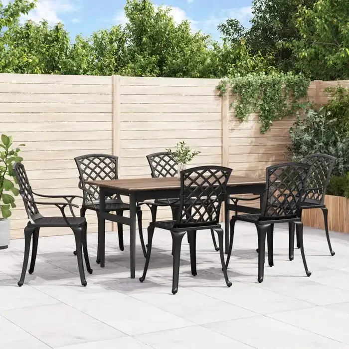 vidaXL Garden Chairs 6 pcs Cast Aluminium Black