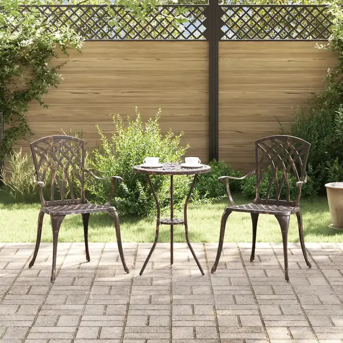 vidaXL Garden Chairs Set of 2 – Bronze Cast Aluminum