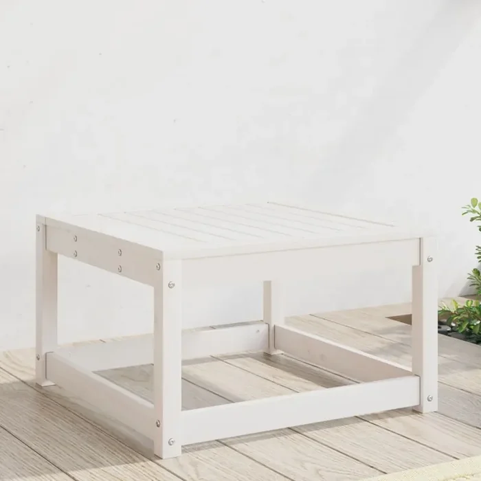 vidaXL Garden Footstool White Solid Wood Pine