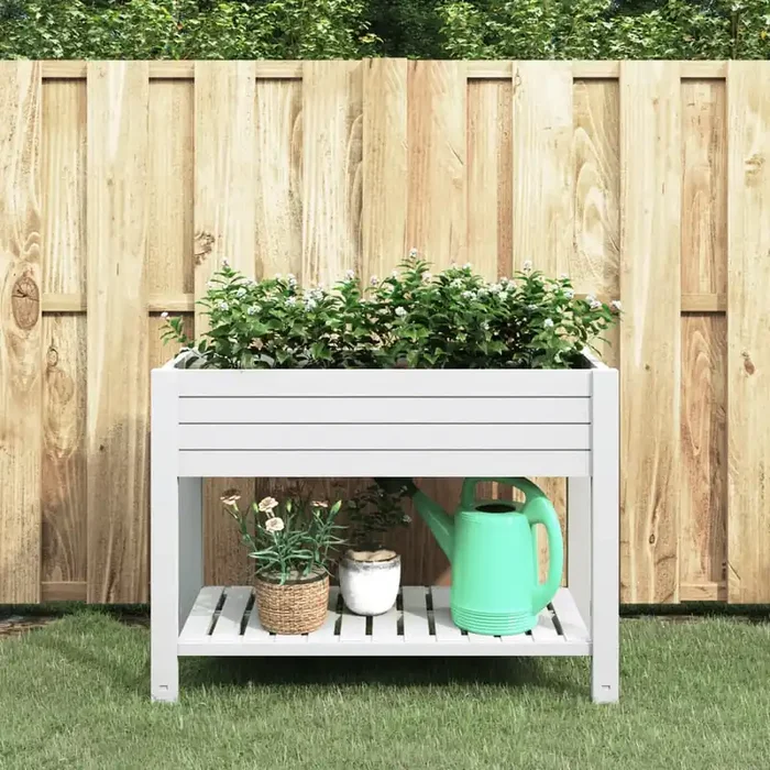 vidaXL Garden Raised Bed White 110x45x79 cm Polypropylene