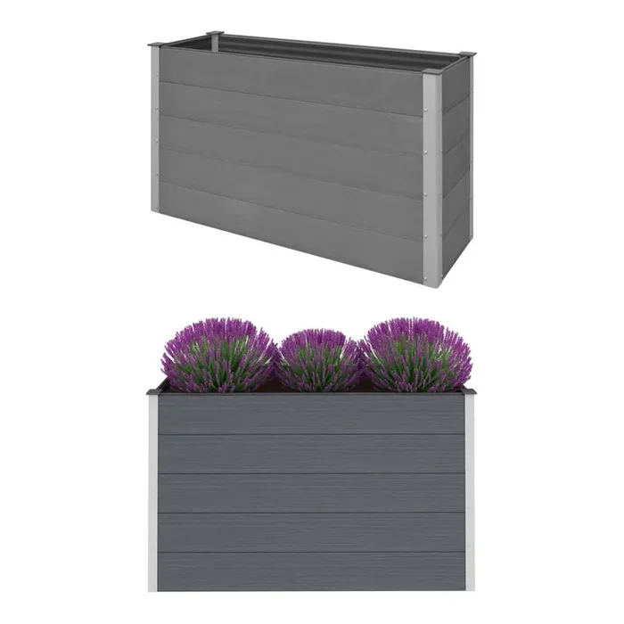 vidaXL Garden Raised Bed WPC 150x50x91 cm Grey