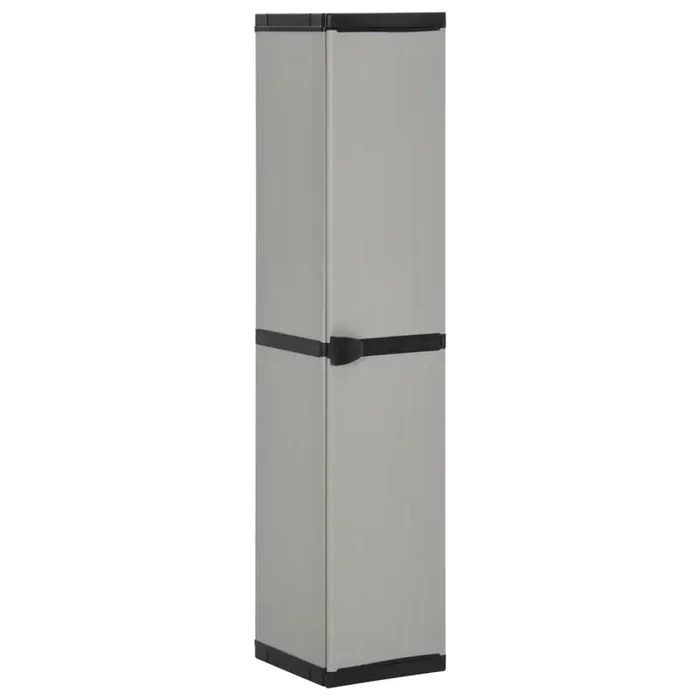 vidaXL Garden Storage Cabinet with 3 Shelves Grey & Black 34x40x168 cm