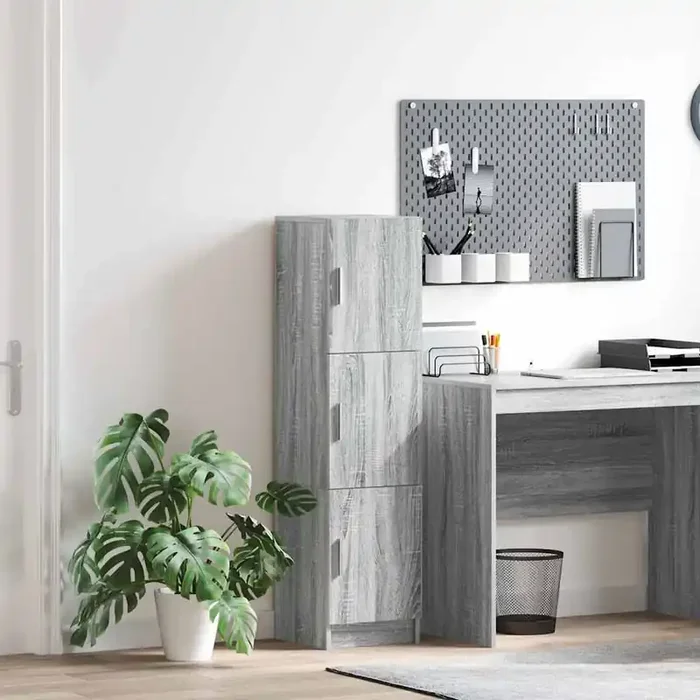 vidaXL Grey Sideboard Grey sonoma Engineered wood Standard