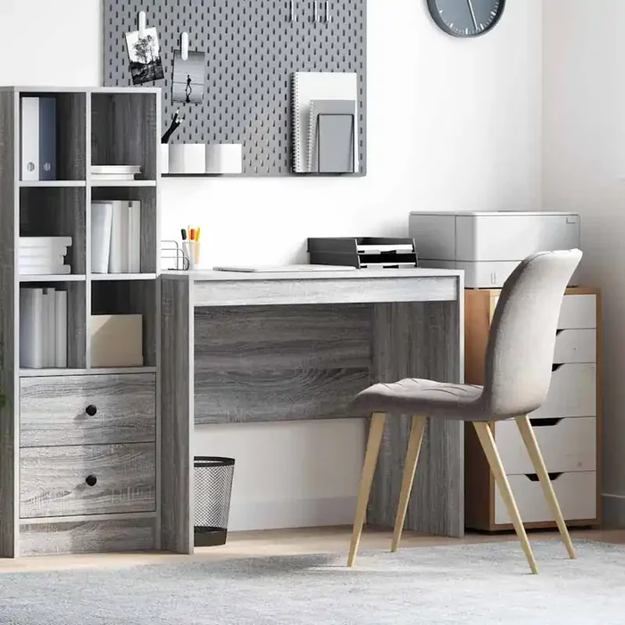 vidaXL Grey Writing Desk Grey sonoma Engineered wood 90 x 50 x 76 cm