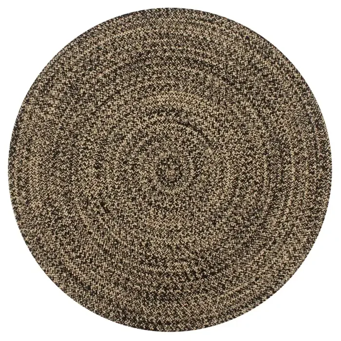 vidaXL Handmade Rug Jute Black and Natural 150 cm