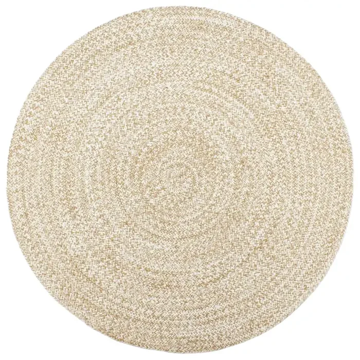 vidaXL Handmade Rug Jute White and Brown 210 cm