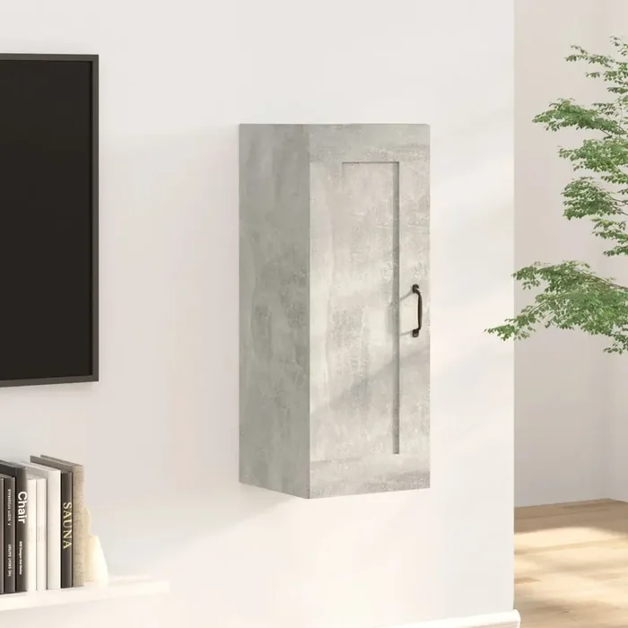 vidaXL Hanging Cabinet Concrete Grey 35x34x90 cm Engineered Wood