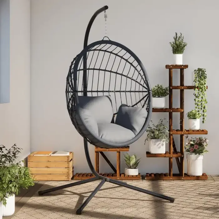 vidaXL Hanging Egg Chair Stand Black Steel