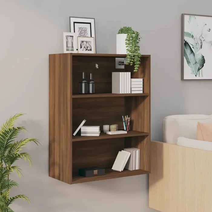 vidaXL Hanging Wall Cabinet Brown Oak 69.5×32.5×90 cm
