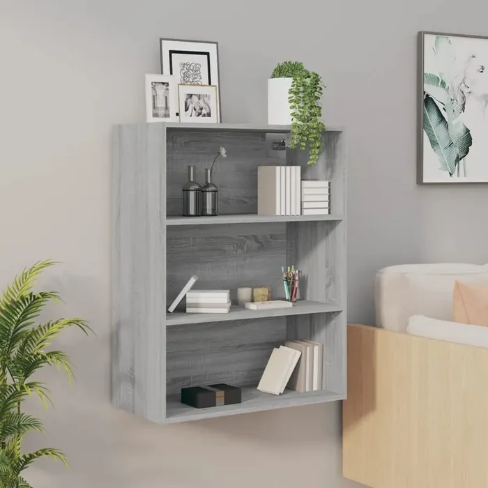 vidaXL Hanging Wall Cabinet Grey Sonoma 69.5×32.5×90 cm