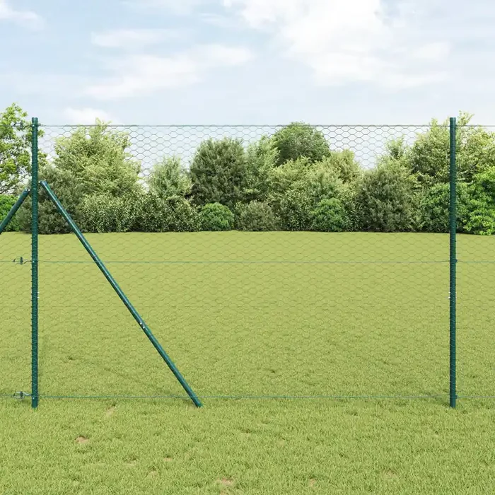 vidaXL Hexagon Fence Grey 1.6×50 m Steel
