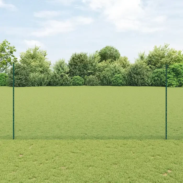 vidaXL Hexagon Fence Set Set of 2 Green Powder-Coated Steel 25 x 1.5 m