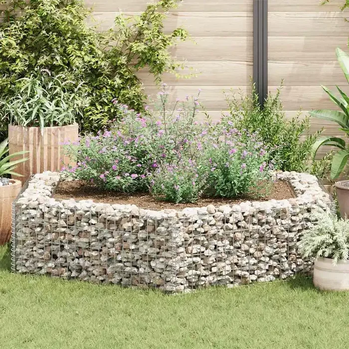 vidaXL Hexagonal Gabion Raised Bed 200x173x40 cm