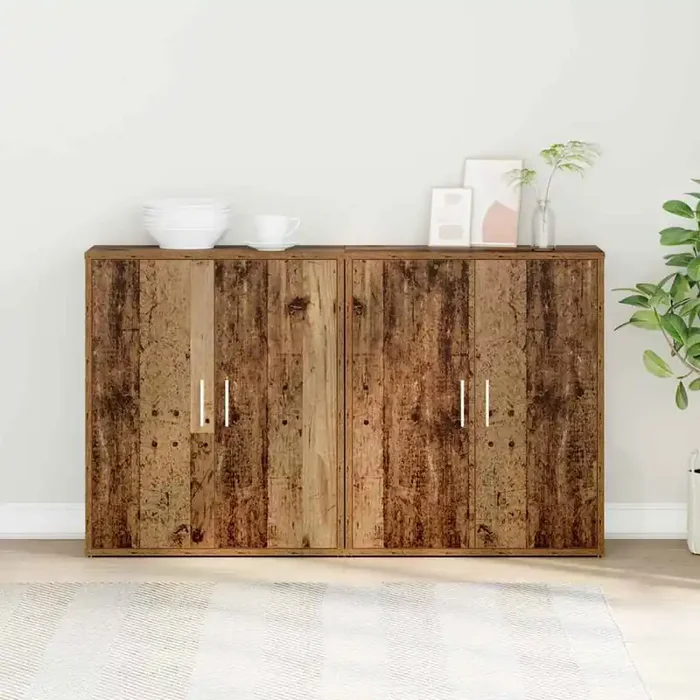 vidaXL Highboard 2 pcs Old wood 60 x 31 x 70 cm Engineered wood