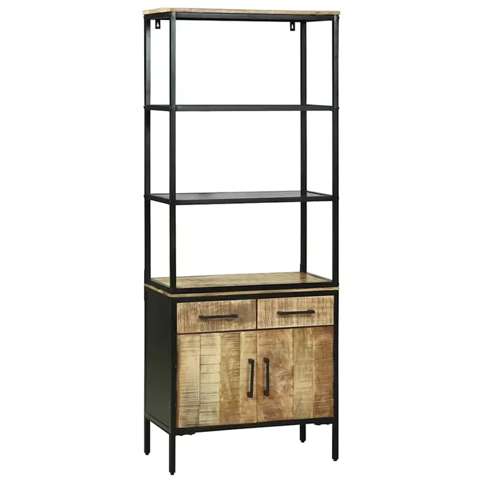 vidaXL Highboard 70x35x180 cm Solid Rough Wood Mango